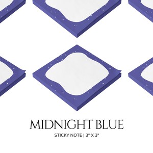 Midnight Blue Splat Sticky Note Kawaii Note Pad Notes Aesthetic Stationery Items for Bullet Journal Supplies