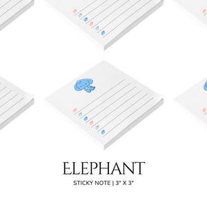 Blue Sticky Notes List Checklist Elephant Sticky Note with Bullet Points Daily To Do LIst Pad Tearable Notepad for Bullet Journal Supplies