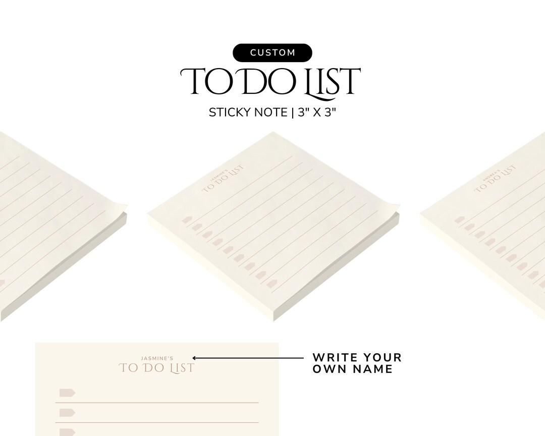 To Do Sticky Notes Custom to Do List Stationary Gift Productivity ...