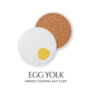 Fried Egg Coaster Egg Yolk Ceramic Coasters Designs for Kitchen Food Decor That Looks Like Food House Decor Fake Food Coaster