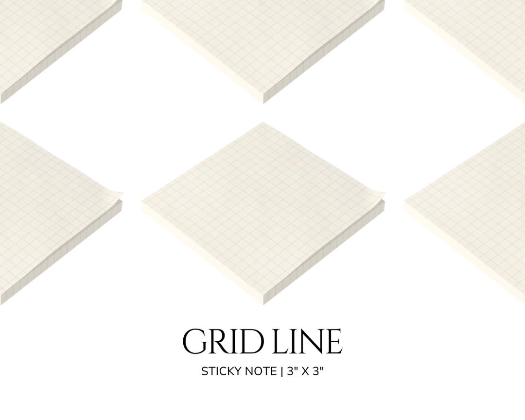 Grid Sticky Notes Graph Note Pads Office Supplies Notepads Stationery ...