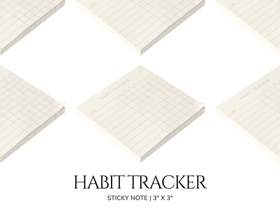 Habit Tracking Sticky Notes Habit Note Pad Habit Tracker Daily Sticky ...