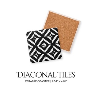 Modern Drink Coaster One of a Kind Office Gift Coaster Home Decor Coasters Ceramic Tea Coaster with Cork Backing