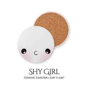 Creative Ceramic Coaster Birthday Party Favor Cute Drink Coaster with Cork Backing Housewarming Gift
