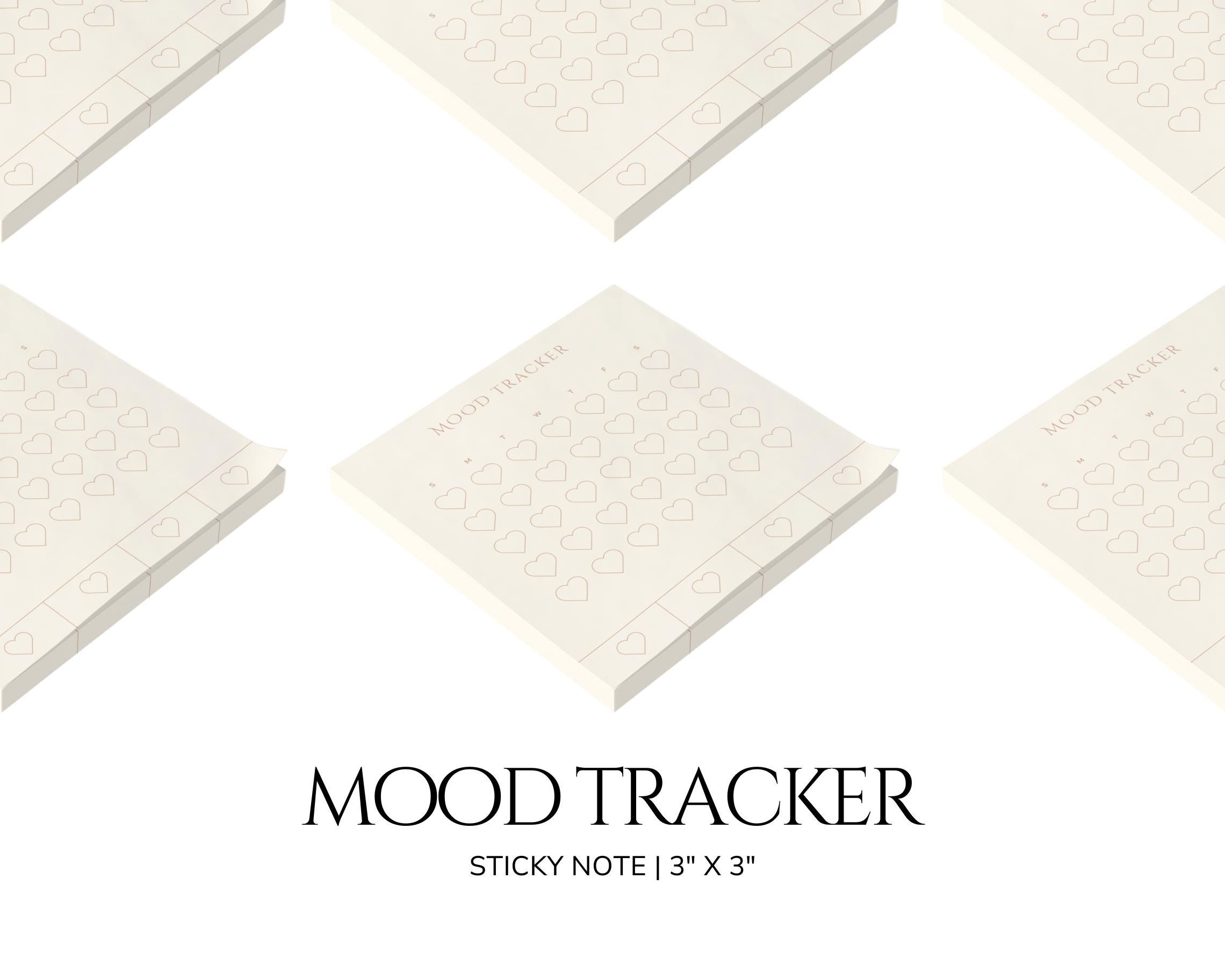 Heart Mood Tracker Chart Emotion Tracker Monthly Sticky Notes Wellness ...