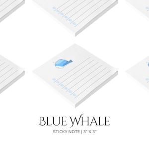 Cute Checklist Blue Whale Sticky Note with Kawaii Bullet Points Planner Note Pad Note To Do List Bullet Journal Sticky Notes Kawaii Notepad