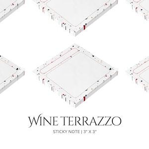 Sticky Note Terrazzo Inspired Note Pad Notes Minimalist Notepad Simple Stationery Supplies Bullet Journal Items