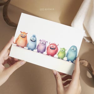 Monster Kids Room Wall Art Print Cute Monster Decor for Playroom, Nursery or Bedroom, Fun Gift for Kids, Home Wall Decoration