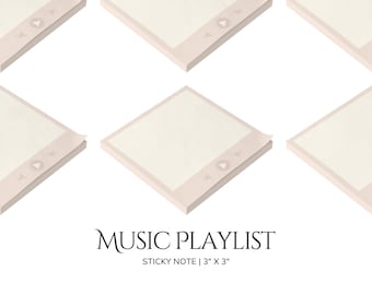 Music Playlist Sticky Note Bullet Journal Supplies Music Gifts for Piano Students