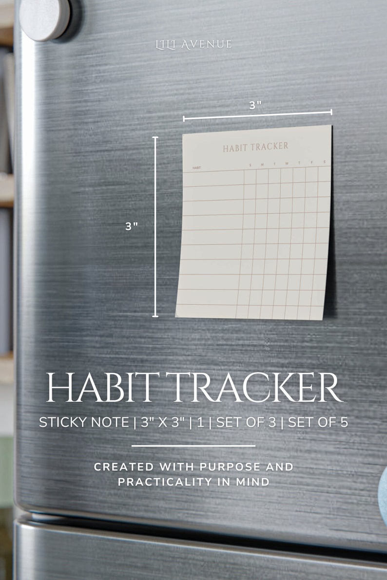 Habit Tracking Sticky Notes Habit Note Pad Habit Tracker Daily Sticky ...