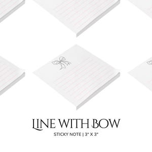 Line Sticky Note Bow Note Pad Notes Kawaii Stationery Sticky Notes Cute Lines Notepad