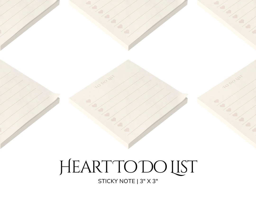 Daily to Do Sticky Checklist Task List Tiny Notepad Study Notes Cream ...