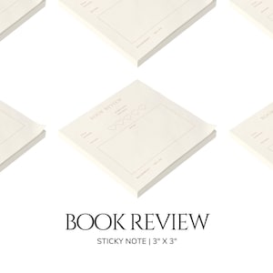 Può includere: Un set di quattro note adesive beige con il testo "BOOK REVIEW" e un sistema di valutazione a cinque stelle. Ogni nota misura 7,6 cm per 7,6 cm.