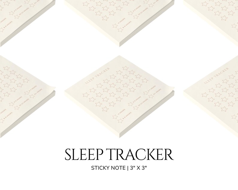 Star Sleep Tracker Sticky Note as Fitness Inserts for Wellness Journal Pages