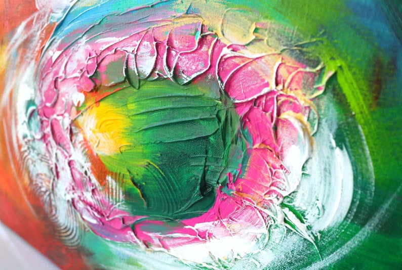 Chinese symbol character Rainbow Art modern Chinese painting | Etsy