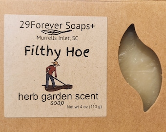 Herbal Soap, Filthy Hoe funny gardener' gift soap, nature lover gift, stress relief gift, natural herbal soap gift, gift for outdoorsy type