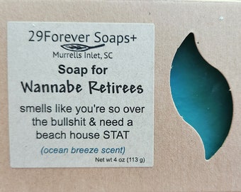 Funny co-worker gift, Funny wannabe retiree gift, funny gift for boss, ocean scent soap, funny beach lover gift, beach theme gift