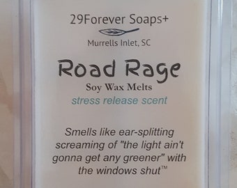 Road Rage Soy Wax Melts, funny stress relief scent gift, funny anxiety relief gift, spa gift, funny wax melt, green tea, peppermint wax melt