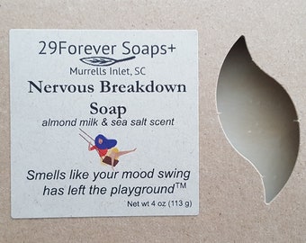 Nervous Breakdown Soap, funny 40th, 50th birthday gift for women, funny menopause gift, funny gift for introverts, funny anxiety relief gift