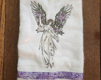 Angel towel in lavender, lavender towel, angel gift, gift for Mom