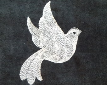 Dove of Peace towel, Christmas Dove Towel, bridal shower gift, Hanukkah gift, wedding gift towel, dove towel with fancy border, gift for mom