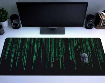 Matrix Desk Mat Binary Code Gaming Deskmat Programmer Work Mat