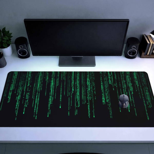 Matrix Schreibtischmatte Binär Code Gaming Schreibtischmatte Programmierer Arbeitsmatte
