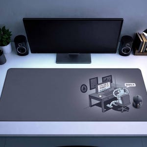 Alfombrilla de escritorio divertida para robot gamer, alfombrilla de escritorio para programador informático, alfombrilla de ratón para trabajo de TI