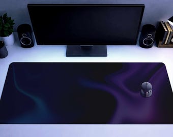Purple Black Desk Mat Minimal Work Deskmat Purple Gaming Desk Pad