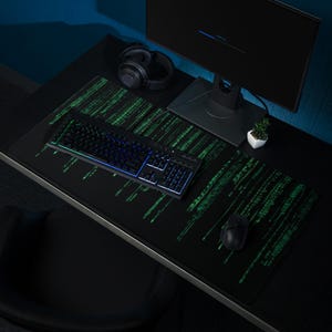 Matrix Desk Mat Binary Code Gaming Deskmat Programmer Work Mat