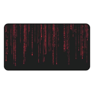 Matrix Code Schreibtischmatte Rot Binär Code Gaming Schreibtischmatte Rot Arbeitsmatte Bild 6