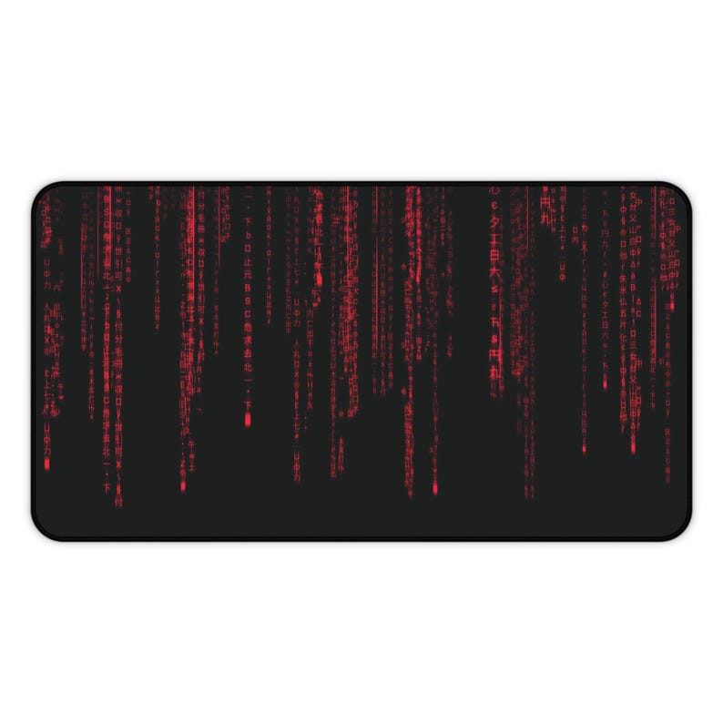 Matrix Code Schreibtischmatte Rot Binär Code Gaming Schreibtischmatte Rot Arbeitsmatte Bild 6
