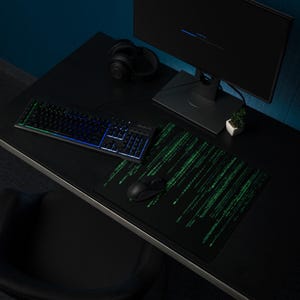 Matrix Desk Mat Binary Code Gaming Deskmat Programmer Work Mat