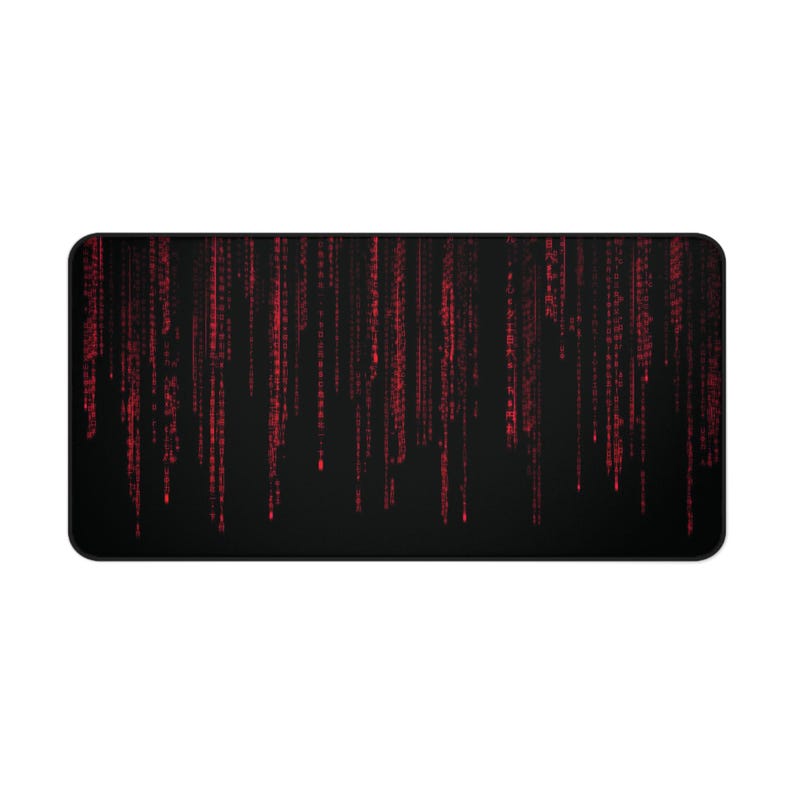 Matrix Code Schreibtischmatte Rot Binär Code Gaming Schreibtischmatte Rot Arbeitsmatte Bild 7
