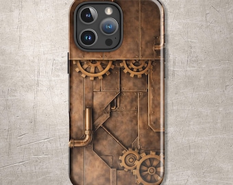 Steampunk iPhone Case – Vintage Industrial Phone Cover, Brass Mechanical iPhone® Case