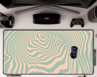 Pastell Streifen Muster Schreibtischmatte Gaming Psychedelische Gamer Schreibtischmatte