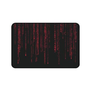 Matrix Code Schreibtischmatte Rot Binär Code Gaming Schreibtischmatte Rot Arbeitsmatte Bild 5