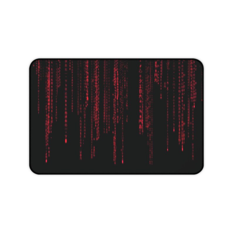 Matrix Code Schreibtischmatte Rot Binär Code Gaming Schreibtischmatte Rot Arbeitsmatte Bild 5