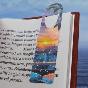 City Skyline Sunset Bookmark: Cozy Window View, Book Lover Gift
