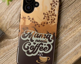コーヒーラバーママのiPhoneケース、丈夫なスマホケース