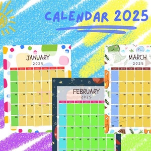 2025 Calendar for Kids: Playful Monthly Planner (Digital Download)