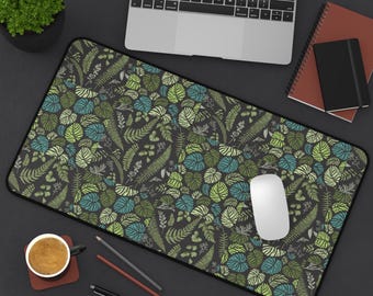 Tapete de escritorio con hojas de monstera florales: decoración botánica tropical para oficina