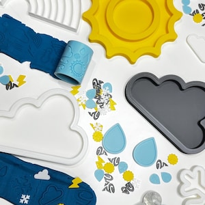 Weather sorting Tray for Sensory Play, potion play, trinket tray, sun tray, snow tray, spring, weather symbols
