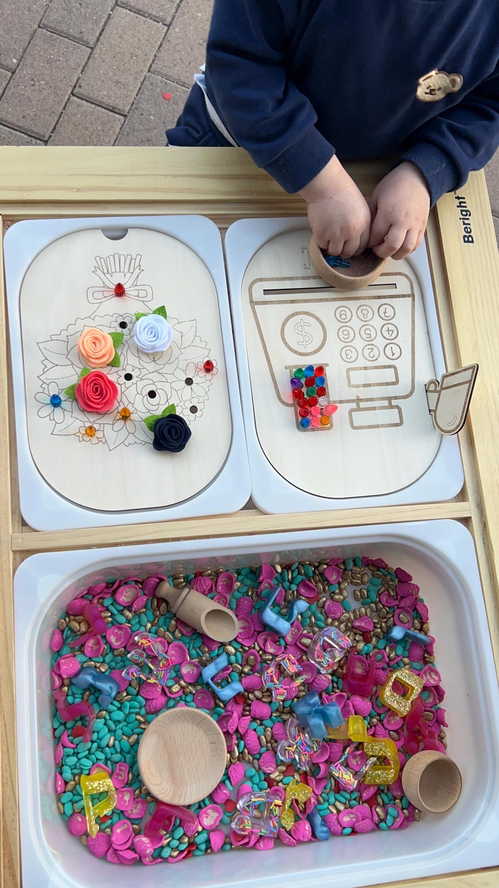 Flisat Activity Board Sensory Bin Insert Valentine Flowers TROFAST Lid ...