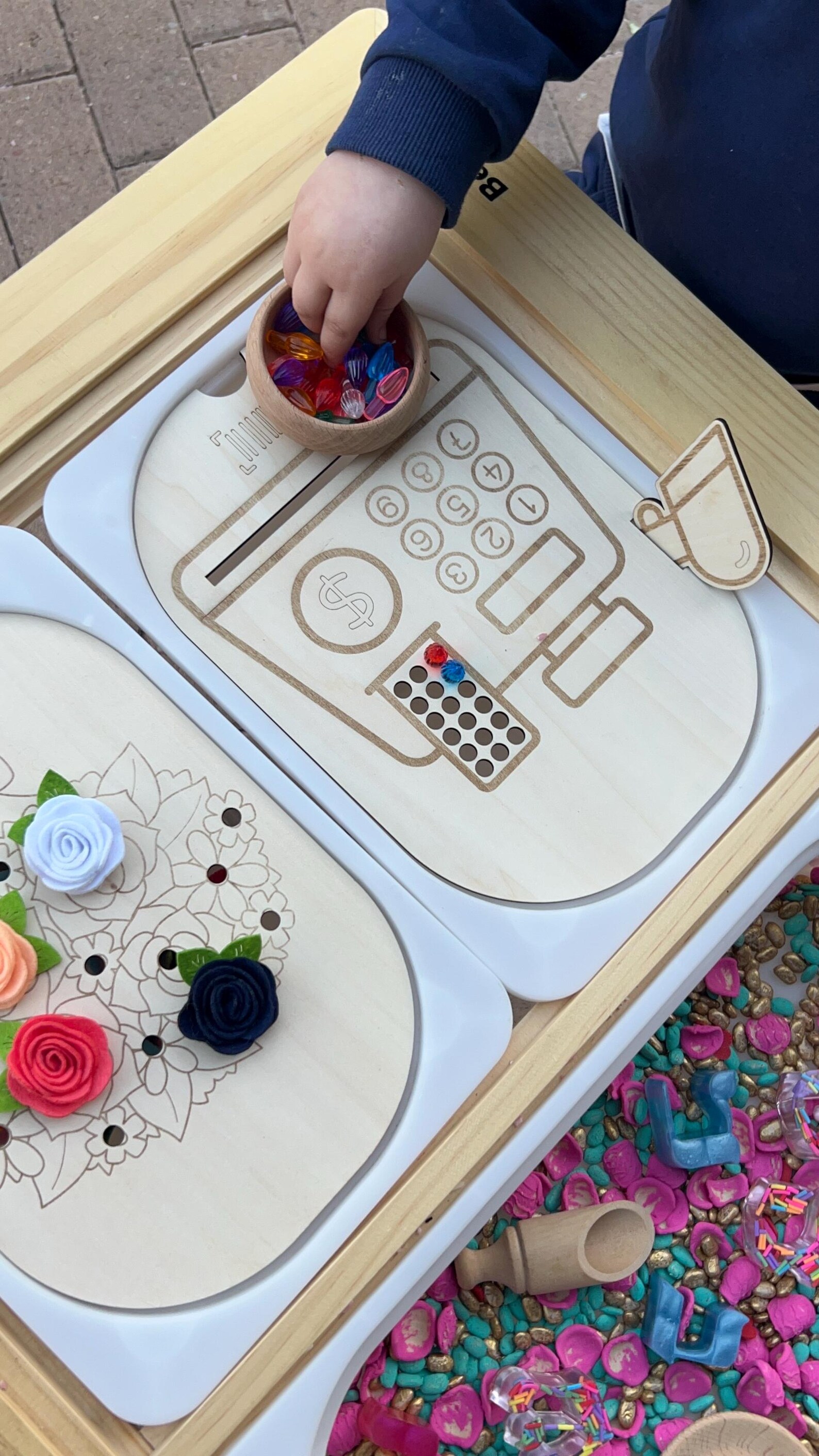 Flisat Activity Board Sensory Bin Insert Valentine Flowers TROFAST Lid ...