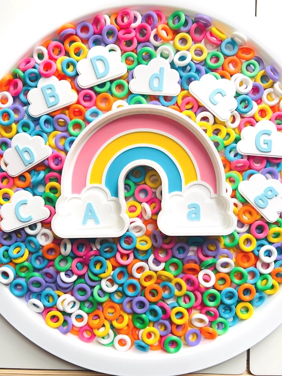 Rainbow Letter Matching Tray for Sensory Play and Preschool Alphabet Learning