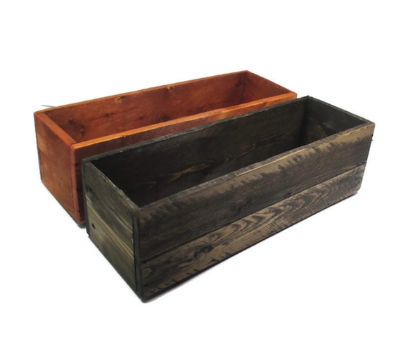 2 Small Planters - Reclaimed Wood Look - Eco Friendly Garden Decor - Seed Starters