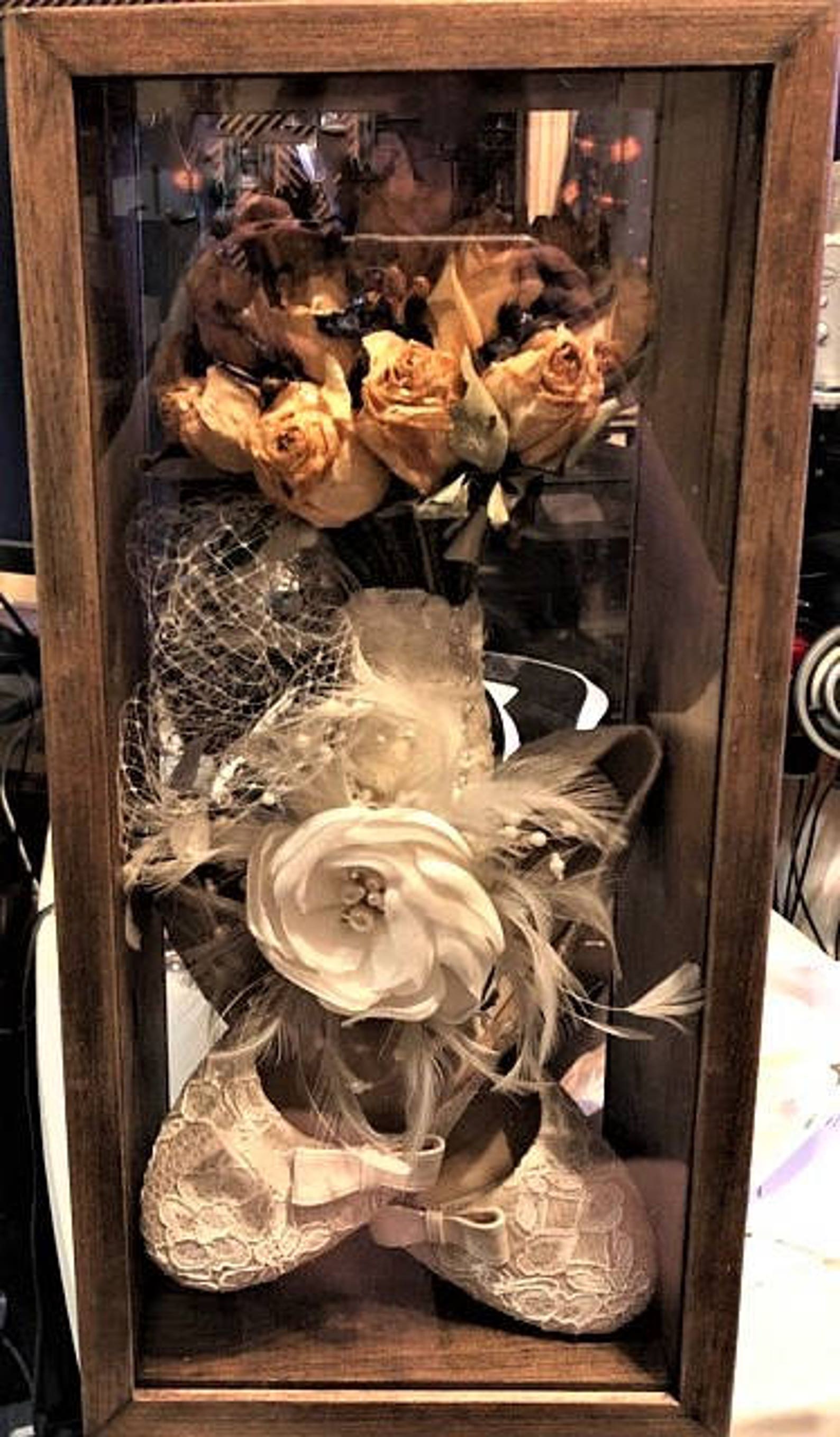 Standing Shadow Box Rustic Display Case Keepsake Box Etsy