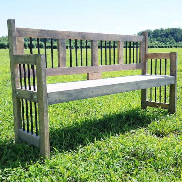 Reclamed Wood Bench For indoor or outdoors - Garden Bench - Rustic Industrial Furniture -