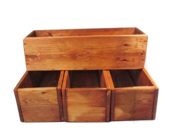 4 Rustic Wedding Centerpiece Boxes for Table Decoration - Wedding Decor